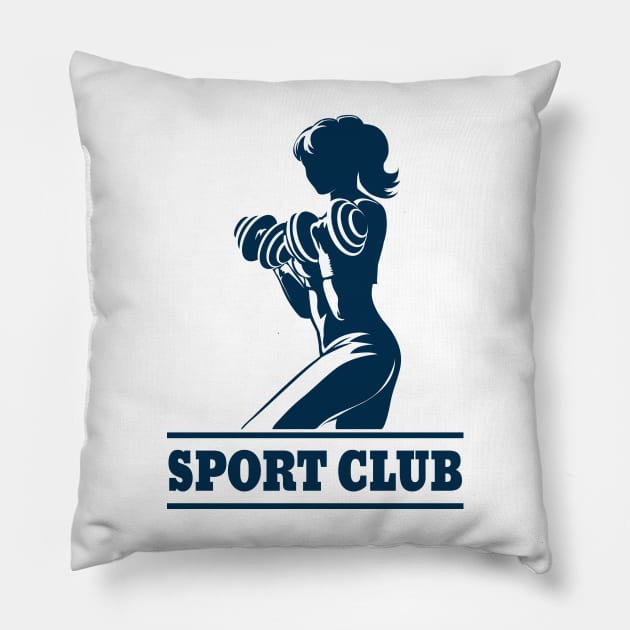 Athletic Sport Club Emblem Pillow by devaleta