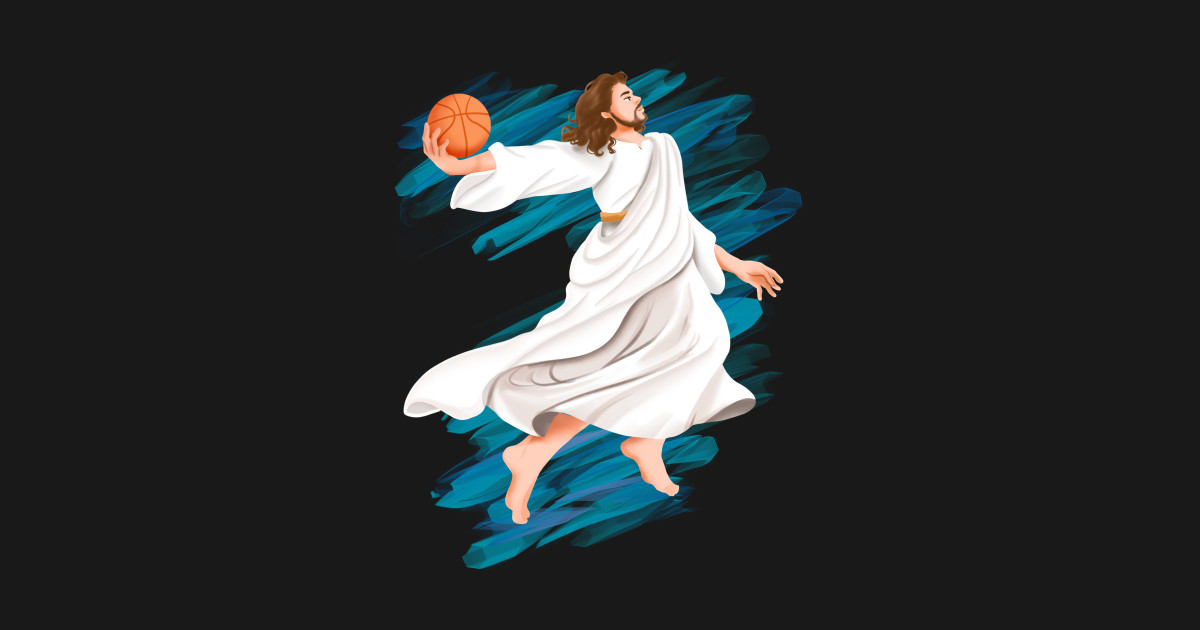 Jesus is playing basket ball Jesus Kids TShirt TeePublic