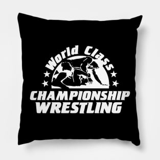 WCCW World Class Championship Wrestling WHITE Pillow