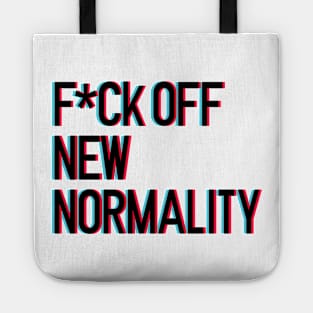 F*ck off new normality lettering art with 3d glasses effect over white blackground. T shirt and stamps concept Tote