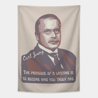 Carl Jung Portrait and Quote Tapestry