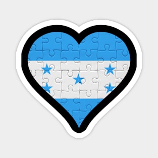 Honduran Jigsaw Puzzle Heart Design - Gift for Honduran With Honduras Roots Magnet