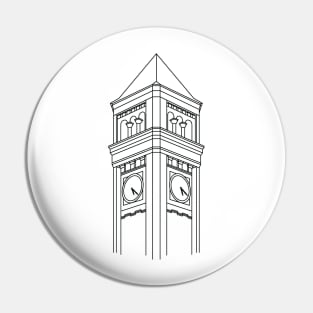 Clocktower Line Art Pin