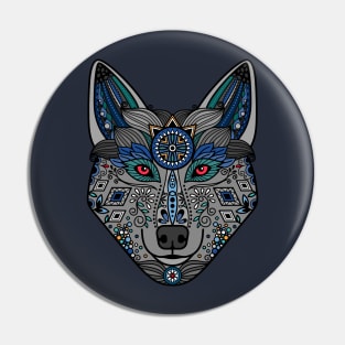 Wolf Head Ornament Pin