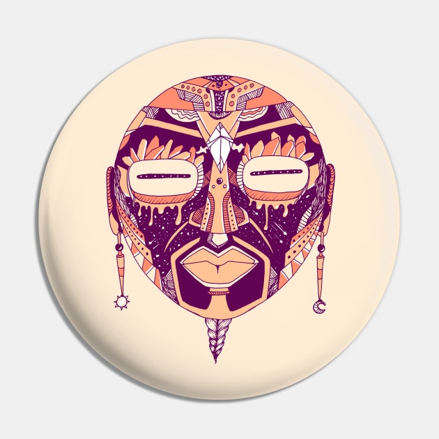 Peach African Mask 2 Pin by kenallouis