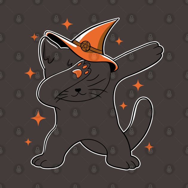 Dabbing Halloween Witch Cat by Bruno Pires