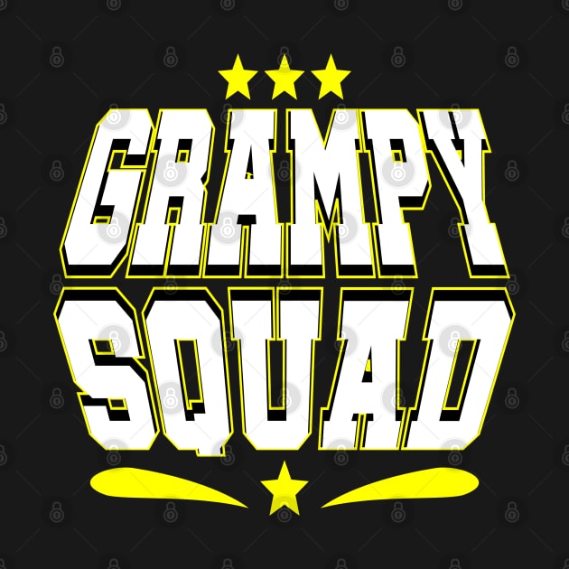 Grampy Squad Funny Saying Typography Yellow by JaussZ