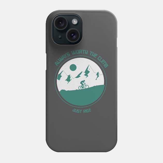 Always Worth the Climb Mountain Bike Phone Case by QwerkyShirts