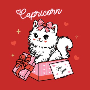 Capricorn Sassy Valentines Kitty T-Shirt