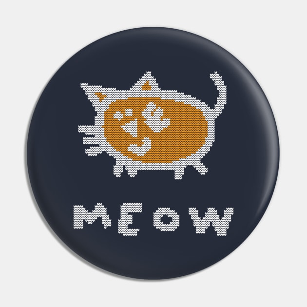 Knitted Kitty Cat Meow Pin by ellenhenryart