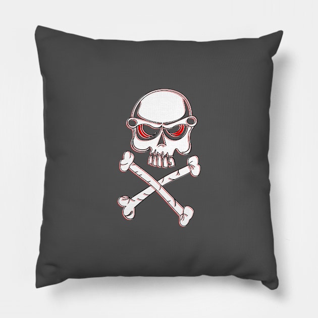 No Passage Skull Crossbones Danger Warning Hazard Bones Risk Pillow by 4rpixs