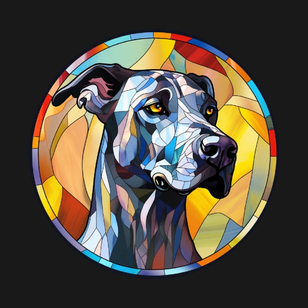 Stained Glass Great Dane Dog by Pixelchicken