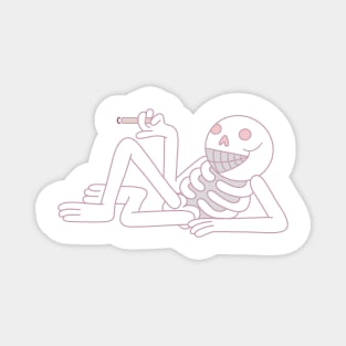 Pink Smokin Skeleton Magnet