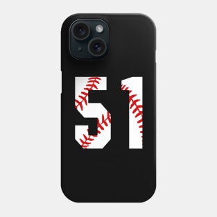 Baseball Number 51 #51 Baseball Shirt Jersey Favorite Player Biggest Fan Phone Case