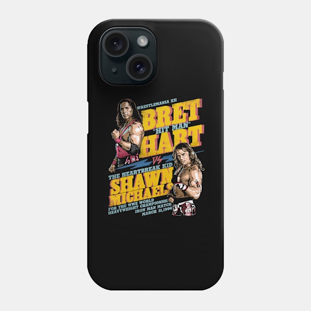 Bret Hart Vs. Shawn Michaels Wrestlemania XII Phone Case by MunMun_Design