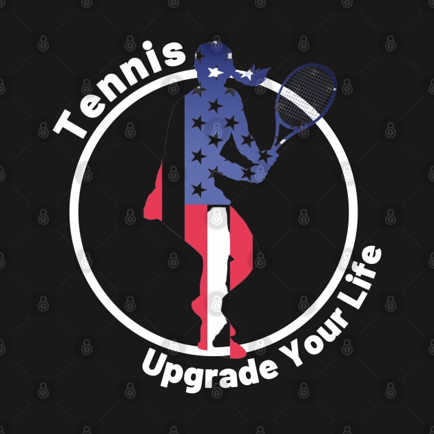 US Open Tennis USA Flag Silhouette by TopTennisMerch