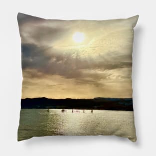 Sailboats and an Angelic Sunset Pillow