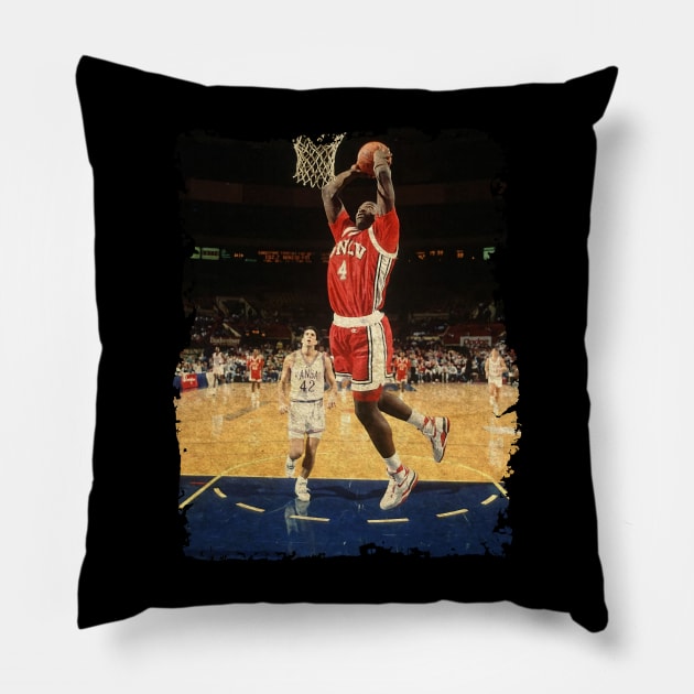 Throwback Thursday NCAA Kicks Stacey Augmon, Larry Johnson And The UNLV Runnin’ Rebel Pillow by Omeshshopart