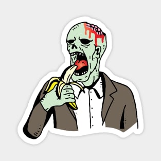 vegan zombie eating fruits and vegetables Magnet