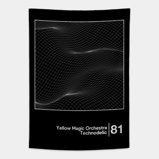 Yellow Magic Orchestra - Technodelic / Minimal Style Graphic Artwork Design Tapestry