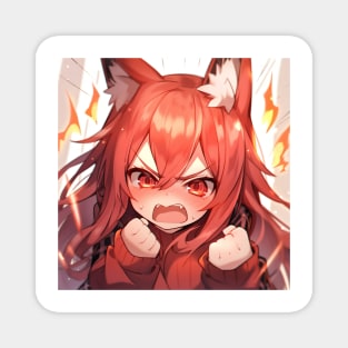 fox girl angry Magnet