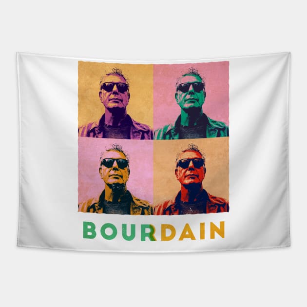 Anthony Bourdain pop art Tapestry by Mollie