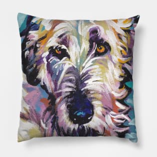 Irish Wolfhound Dog Bright colorful pop dog art Pillow