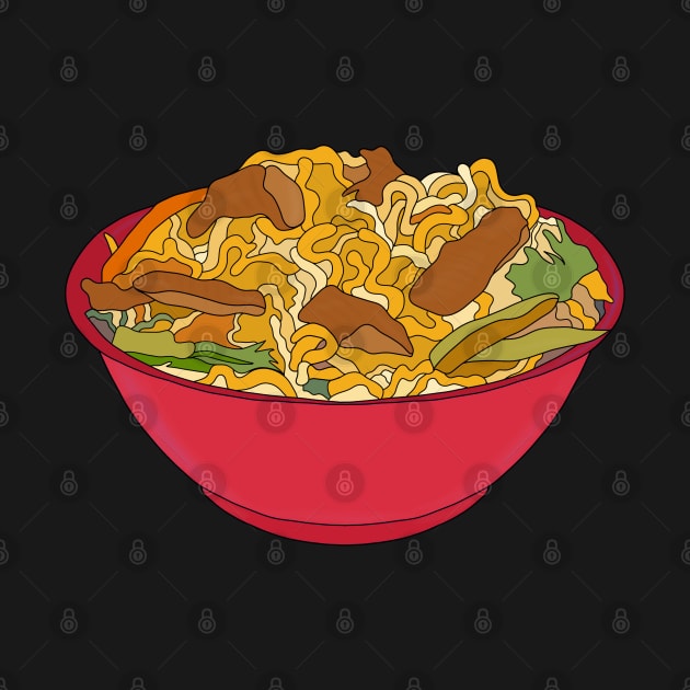 Red bowl of noodles by DiegoCarvalho