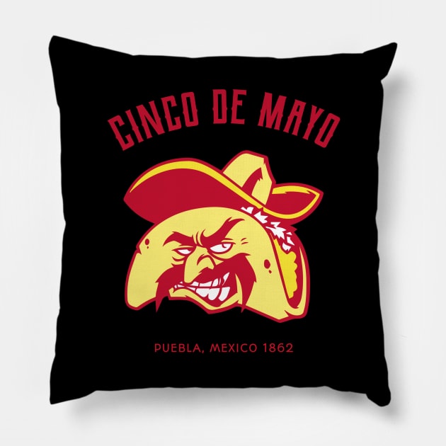 Cinco de Mayo 1862 Puebla Mexico Pillow by All About Nerds