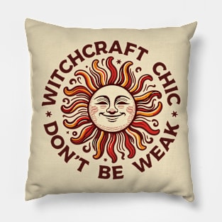 Witchcraft Chick - A Vintage Sun Design for Witches Pillow