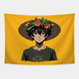 Cinco de mayo mexican anime boy Tapestry