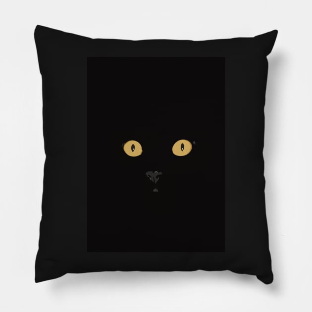 Yellow Cat’s Eyes Pillow by NattyDesigns