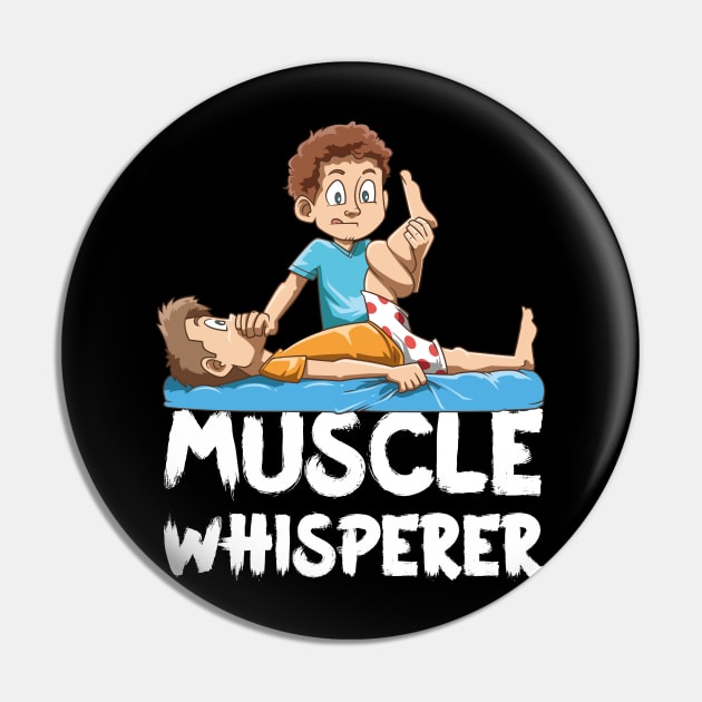 Funny Physio Muscle Whisperer Cartoon Pin by melostore
