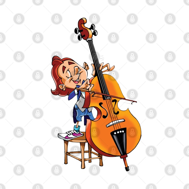 Cello player boy on stool musician by Made the Cut