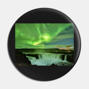 The Dance of the Aurora and the Waterfall Pin