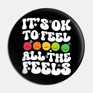 It's Ok To Feel All The Feels  Emoji Face Feelings Groovy Wavy Pin