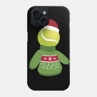 Tennis Ball with a Funny Sweater and Christmas Hat Phone Case