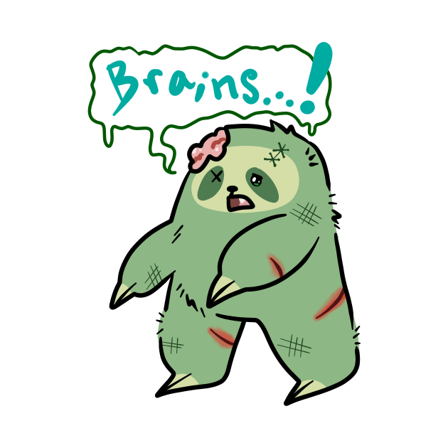 Zombie Sloth - Brains! by saradaboru