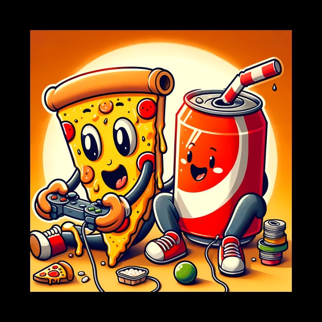 Funny Pizza and Soda playing Games by dukito