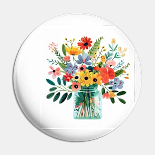 Fresh Flowers in Vase Pin