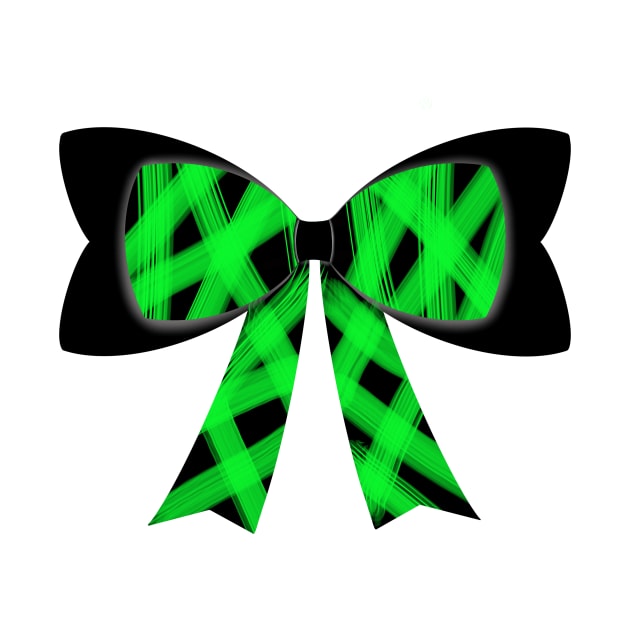 Bright green streak bow by tothemoons