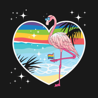 Gay As A Flamingo Pride Flag T-Shirt