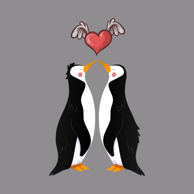 Cute Penguin Valentine Day by prestigeelement