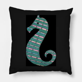 Seahorse #1 on Black Pillow