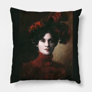 Victorian Lady In Red Pillow