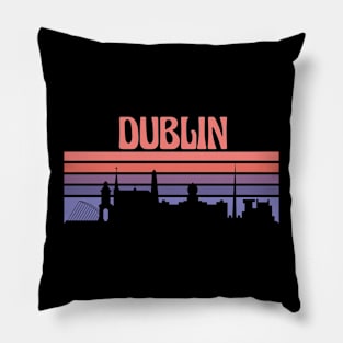 Dublin City Skyline Sunset Pillow