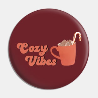 Retro Christmas Hygge Cozy Vibes with Hot Cocoa Pin