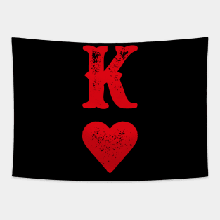 King of Hearts Blackjack Cards Poker 21 K Couple Matching Tapestry