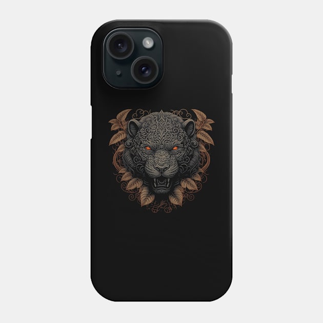 Tiger decorated with Javanese ornaments Phone Case by gblackid