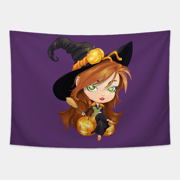 Halloween For Girls Tapestry by julia_printshop